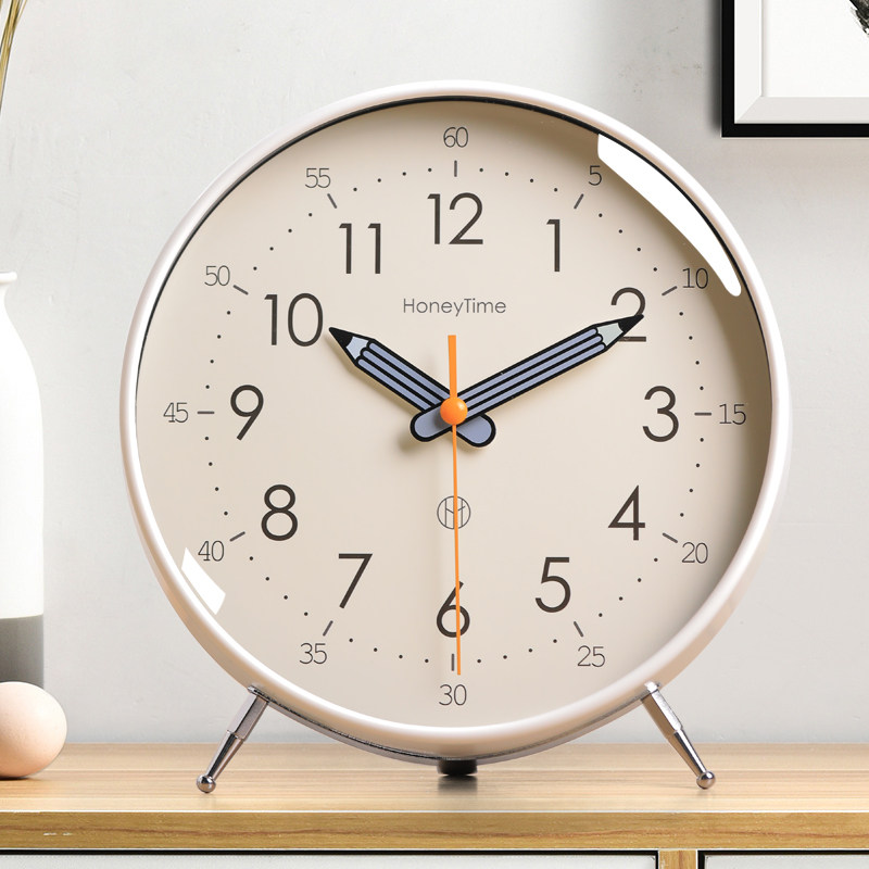 简约摆台式学习时钟座钟家用客厅现代摆件桌面钟表摆放式摆钟闹钟,家居饰品,座钟,淘宝优惠券,粉丝福利购,淘宝优惠卷