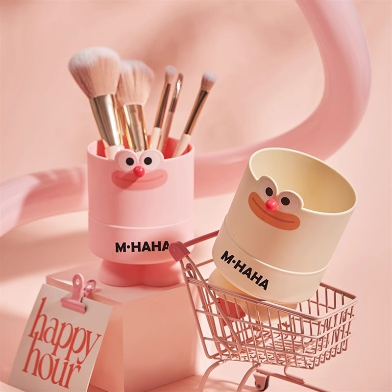 多巴胺化妆刷收纳筒宿舍办公室桌面文具收纳笔筒梳妆台刷子置物架
