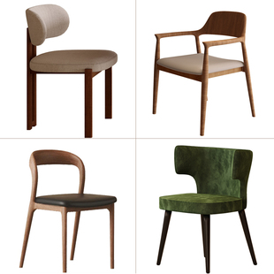 侘寂风实木椅茶桌椅组合洽谈桌椅原木餐桌椅实木长条凳长板凳