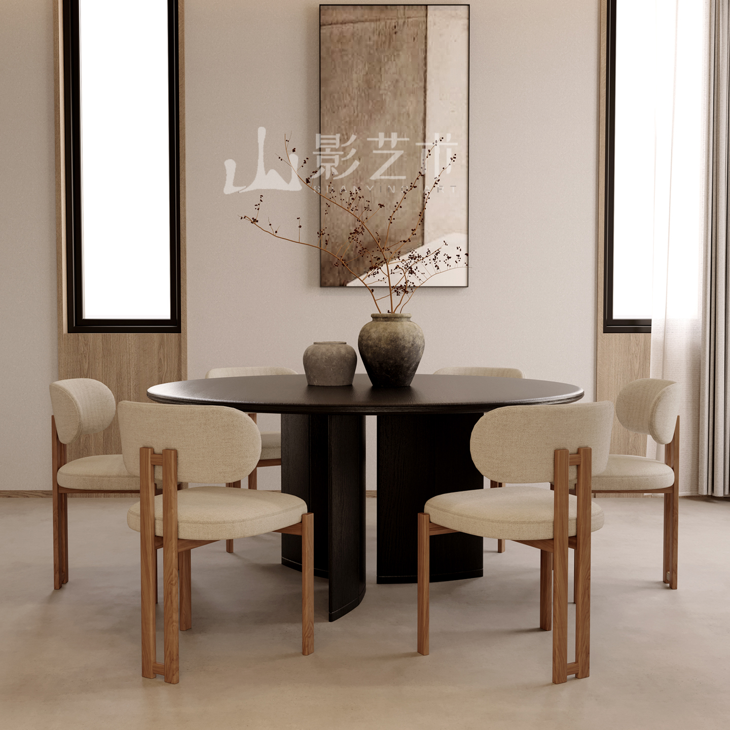 2025新款黑胡桃木实木餐桌椅