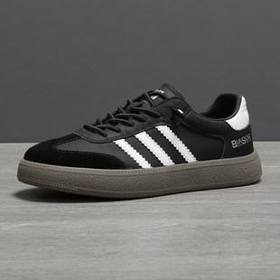 经典 德训鞋 男款 真皮薄底休闲鞋 潮 2025新款 森果果复古牛皮板鞋 春季