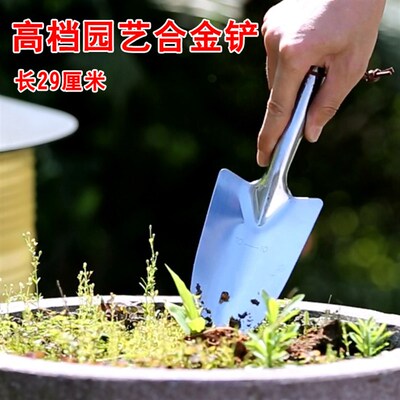 小铲子 园艺工具 小铁锹 v轻便金属园艺小铲 花园挖土栽培带刻度