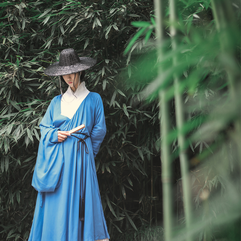 弄潮记明制汉服男款道袍女款大袖长衫男女通穿春夏粉色Z打底白菜