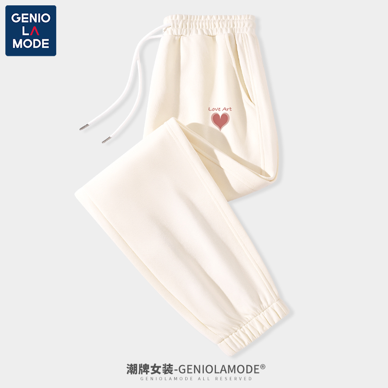 GenioLamode加绒卫裤女束脚裤