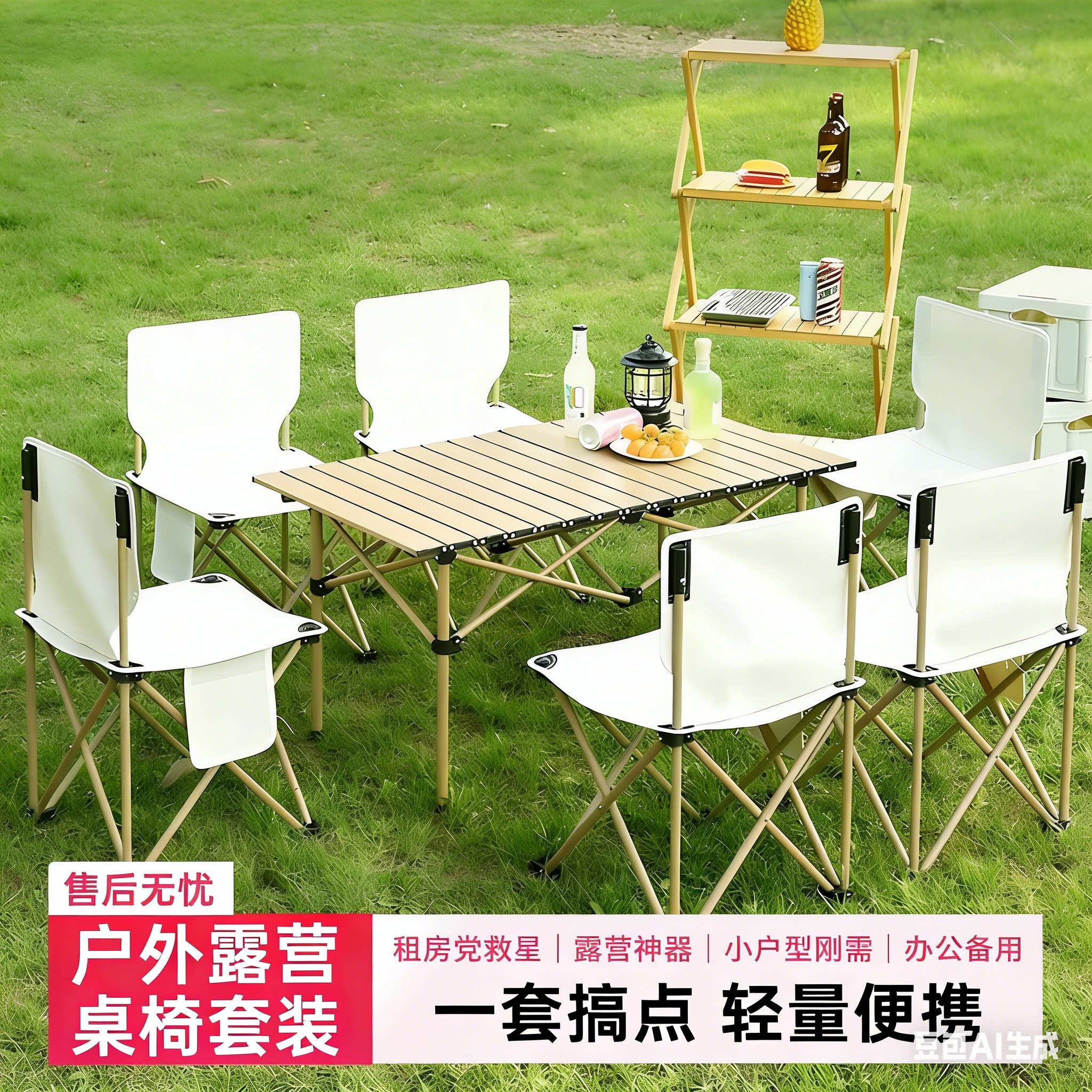 户外便携折叠加厚蛋卷桌椅套装