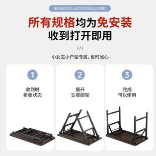HTY电脑桌家用书桌简约学桌简易习写字公 加固双横办梁折叠桌台式