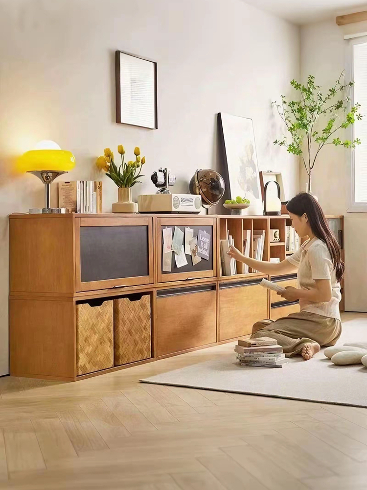 实木格子柜自由组合抽屉柜电视柜储物柜集成壁挂式客厅落地低柜