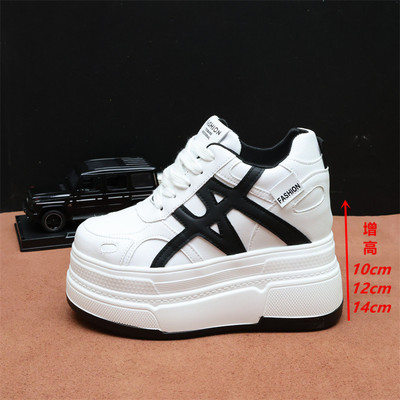 14cm小白鞋女秋冬季加绒内增高