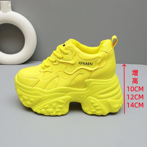 秋款女内增高厚底显瘦小白老爹鞋
