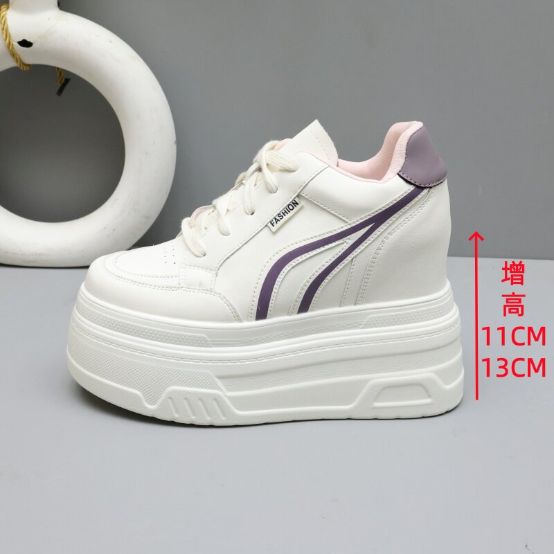 韩版厚底内增高小白松糕鞋女显高