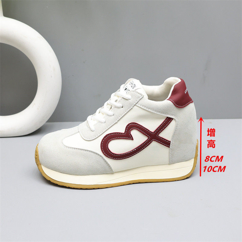 赵露思8cm内增高德训鞋女2025新款厚底运动小白鞋小个子休闲板鞋