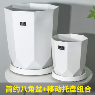 简约天堂鸟花盆高档树脂特大号散尾葵塑料花盆客厅办公室大型绿植