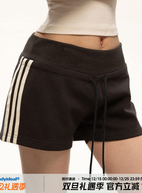 Lady ideal  美式复古运动休闲短裤女2025夏季新款抽绳显瘦热裤