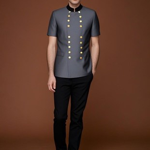 夏季车童服酒店前台迎宾服形象岗制服门童服装