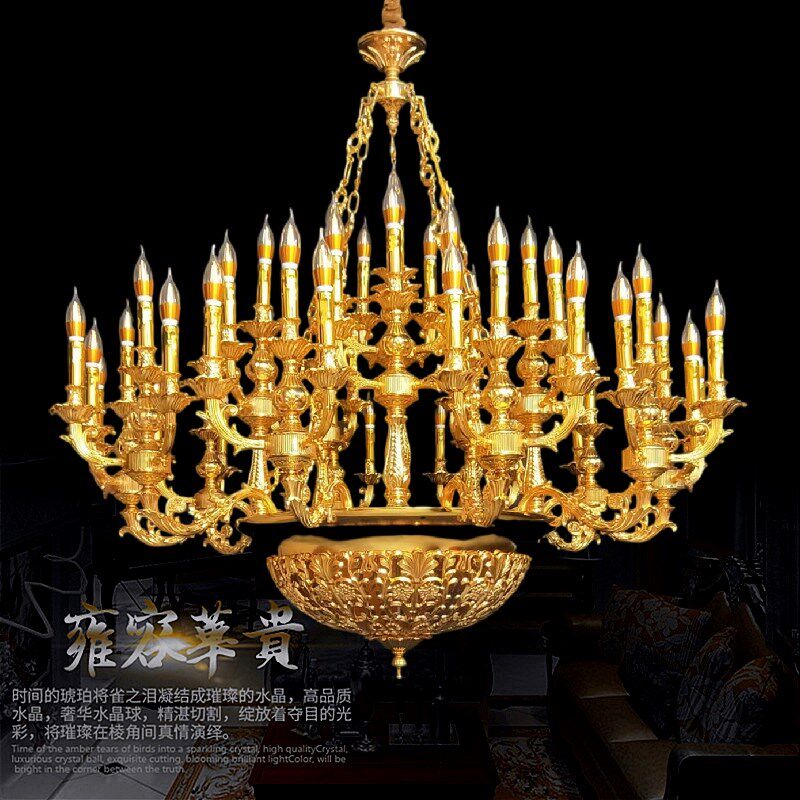 法式别墅复式楼客厅吊灯欧式酒店大堂展厅楼梯间中山灯具2023新款