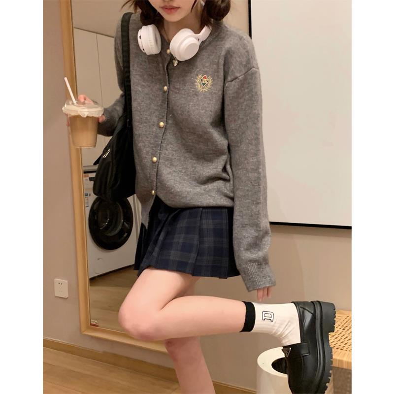 学院风咖色百褶裙20200929女春季新款高显k瘦小个子搭配j韩格裙系