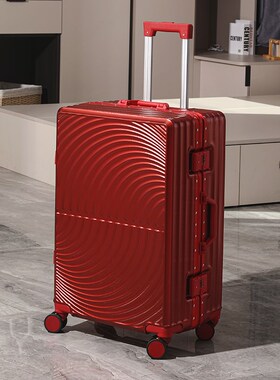 行李箱24寸可坐人红色旅行箱女20B24新款结婚陪嫁拉杆密码皮箱子2