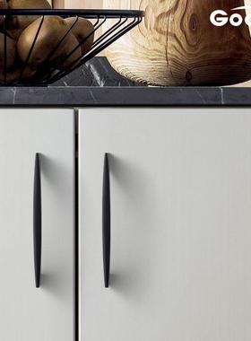 格奥琦约黑色橱柜柜把手柜 门拉手现074B代简抽屉欧式子衣柜门把