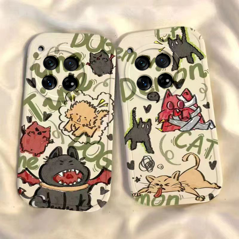 恶魔猫狗一加12手机壳ace3全包1加11+ace2v保护壳防摔oppo可爱一加ACE2pro硅胶套卡通oneplusaec竞速版9R女8