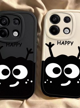 开心煤球红米note13pro手机壳新款Redmi12turb全包noto11tpro+防摔11se硅胶套小米note10/95G男女7/8pro情侣