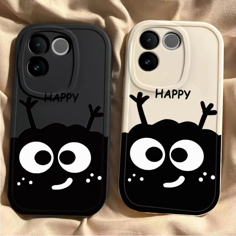 开心煤球vivoy200i手机壳新款y78/y77e可爱y76s硅胶套vovoy66y73sy71t全包防摔y93s卡通viviy85a男女y70s潮m+