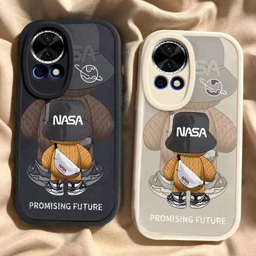 背影潮熊华为nova12pro手机壳11SE新款Nova10por可爱Hinove9硅胶novo87防摔n0va6男女nava5ipr0潮4e全包3情侣