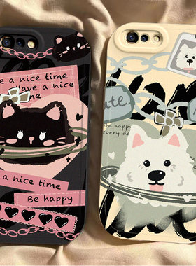 适用OPPOR11手机壳锁链猫狗R11t防摔全包边oppor11s可爱男女硅胶R11st新款网红磨砂opp0pp0ppo卡通软壳潮牌
