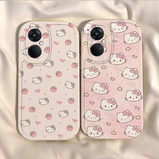 适用OPPOK11手机壳草莓KT猫K11x高颜值全包边oppok11x男女可爱磨砂opp0pp0k网红新款卡通opk11硅胶软壳防摔