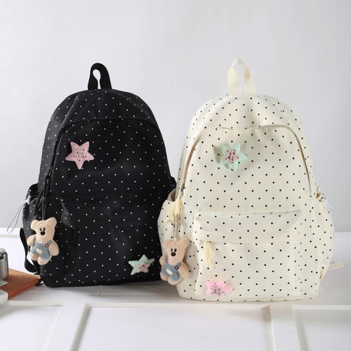 波点ins风大容量女生双肩书包