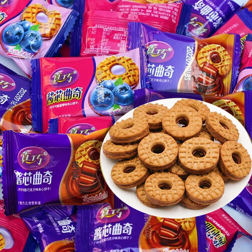 真巧曲奇酱心巧克力饼干