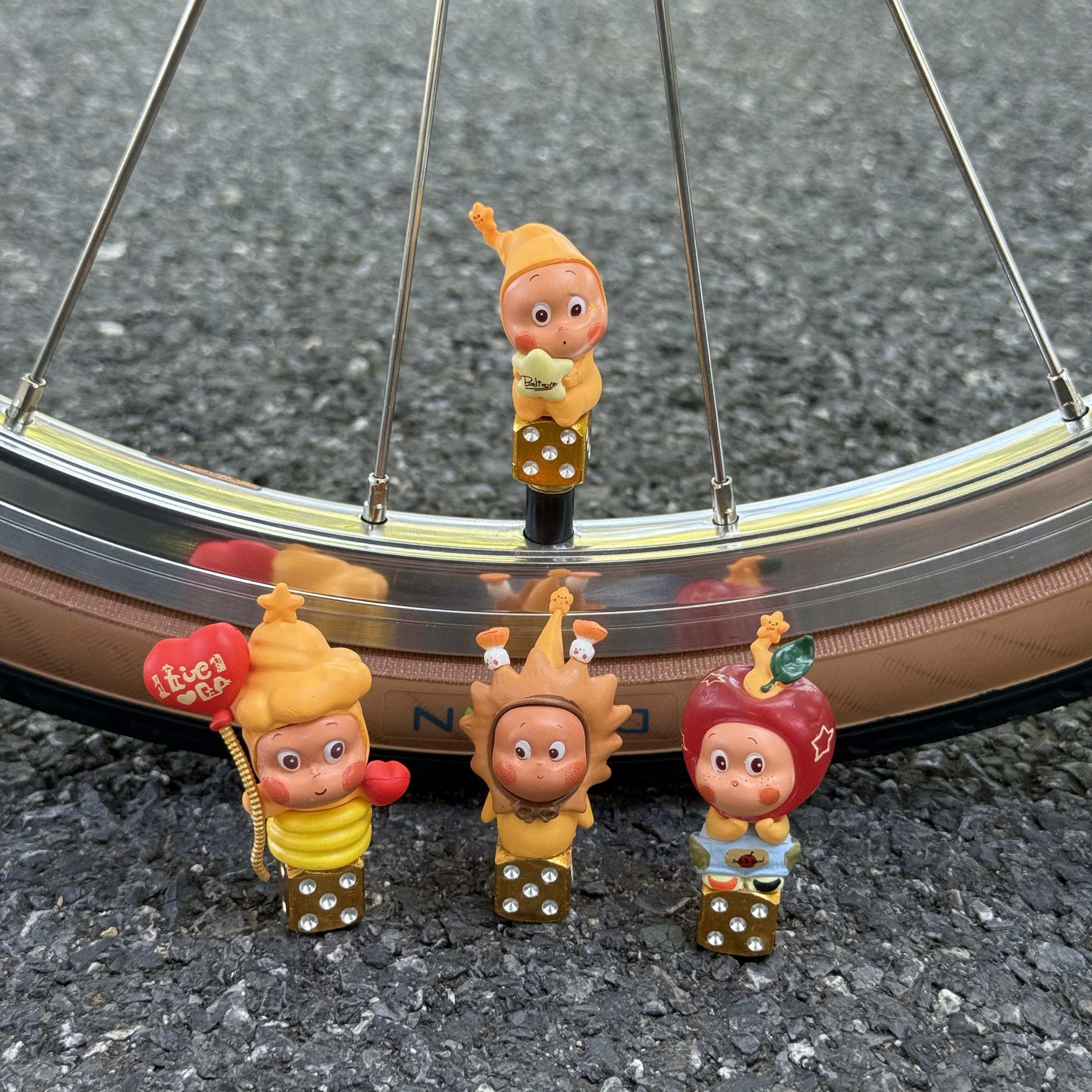 星星气嘴帽自行车装饰公路车法嘴美嘴通用山地车轮胎盖帽气门芯帽