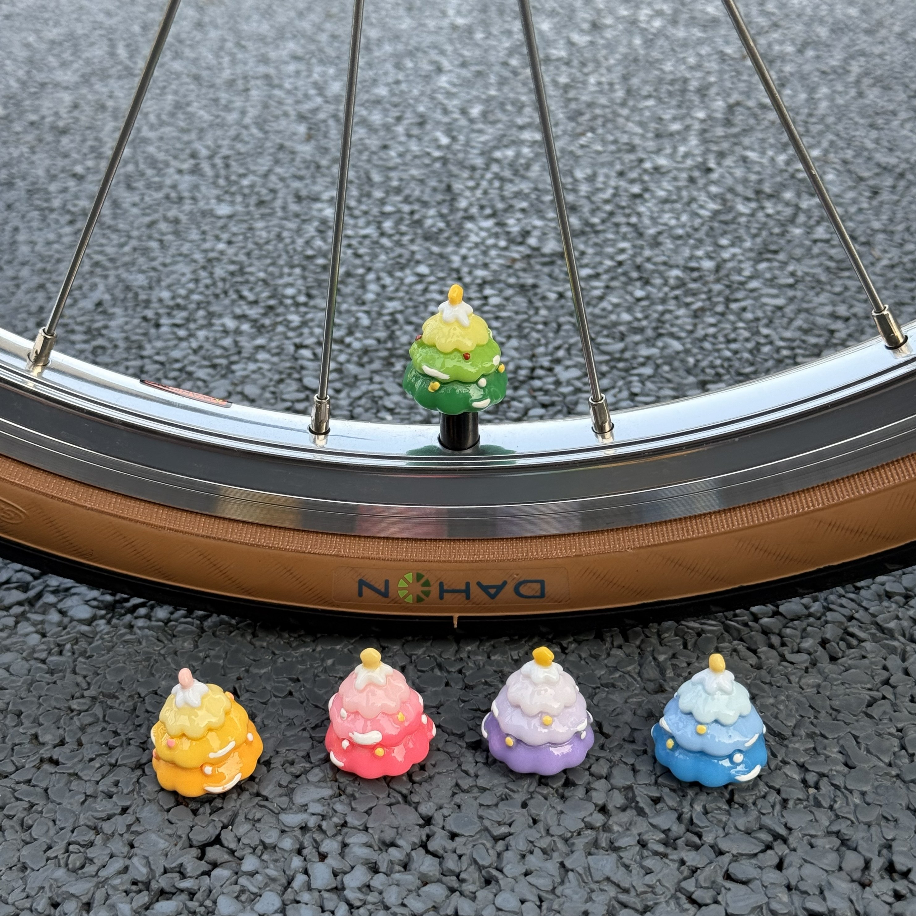 圣诞限定气嘴帽自行车装饰大行气门芯盖山地车改装小布纶组公路车