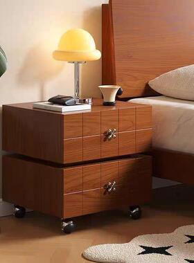 可旋转沙发边几实木木创意中古风柜子抽屉式收纳柜储物实木斗柜子