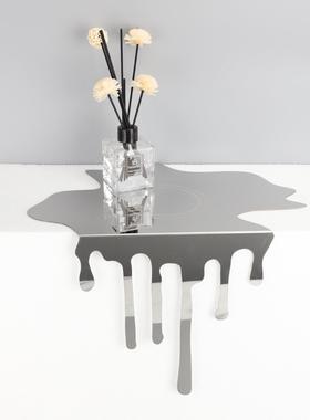 现代简约创意不锈钢抽象水滴托盘样板房办公室家居桌面软装饰品