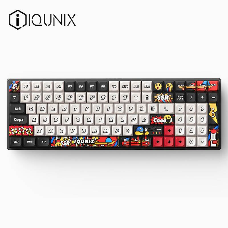 IQUNIX F97涂鸦日记无线三模机械键盘铝坨坨客制化办公快银金粉轴