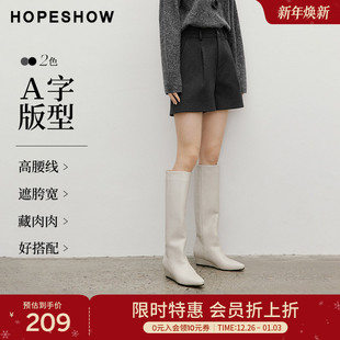 会员专享 女装 红袖 新款 压褶拼接插袋A字休闲短裤 2025冬季