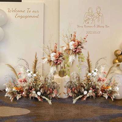 干芦苇美陈花艺套装婚礼活动迎宾区布置花桌花路引地排仿真树枝