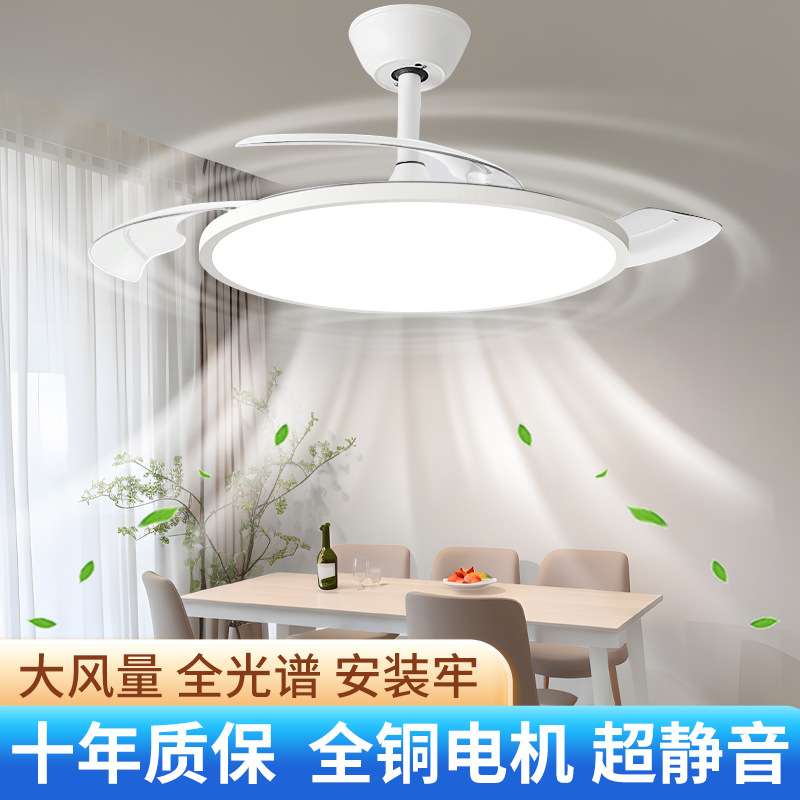 隐形风扇灯2025新款吊扇灯客厅餐厅卧室房间一体带电风扇灯具