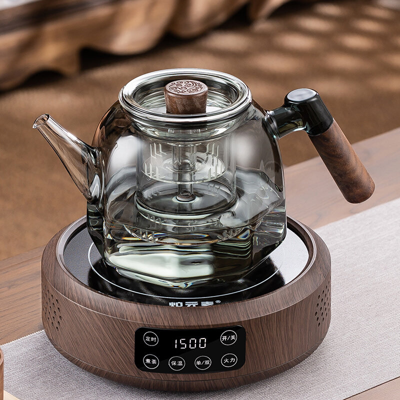 玻璃煮茶壶中式围炉煮茶器电陶炉套装耐热家用新款蒸茶壶养生茶具