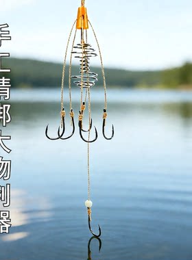 鸬饵精绑新款辫子爆炸钩鱼钩海竿鱼钩库钓巨物大鱼抛杆鲤鱼青鱼钩