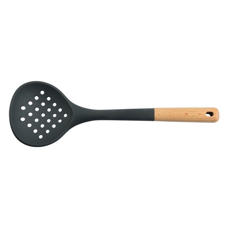 硅胶锅铲 木柄硅胶厨具7件套 厨房烹饪勺铲6件套厨房用具汤勺锅铲