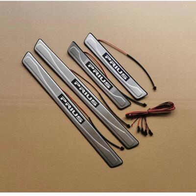 09-2015 prius ZVW30普瑞斯普锐斯不锈钢带灯门槛条蓝白红光可订