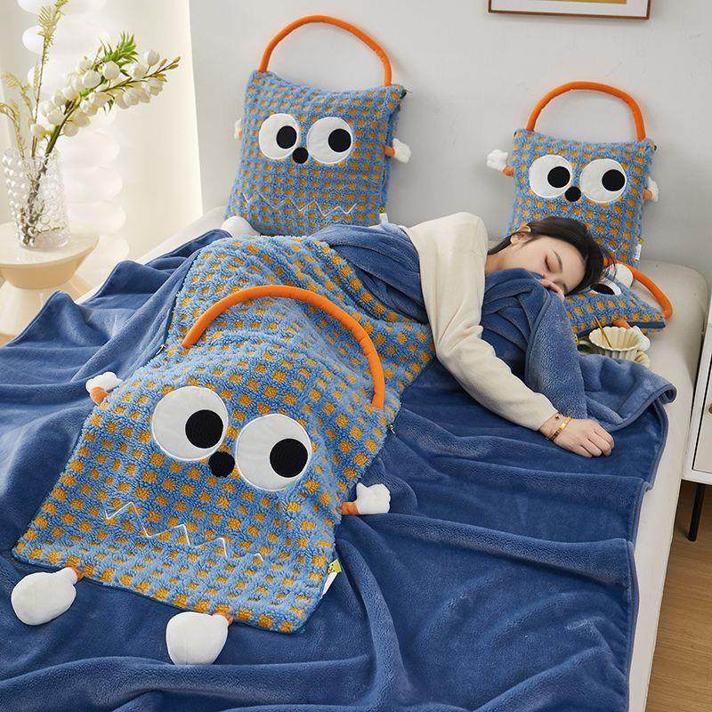 网红多巴胺手拎抱枕被子两用汽车靠垫二合一办公室午睡毯子空调被,居家布艺,抱枕被,淘宝优惠券,粉丝福利购,淘宝优惠卷