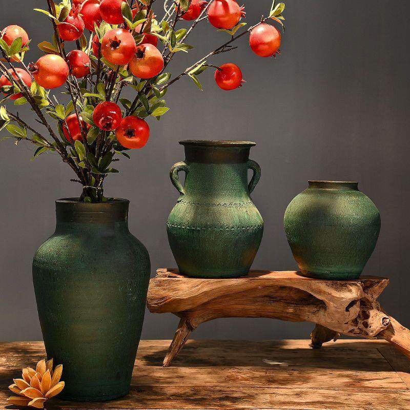 中式手工陶罐粗陶花瓶多肉花盆复古花瓶土陶罐瓦罐插干花20252025,家居饰品,花盆,淘宝优惠券,粉丝福利购,淘宝优惠卷