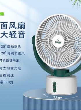 IWIN风扇USB充电自动摇头风扇家用办公室宿舍夜灯电风扇