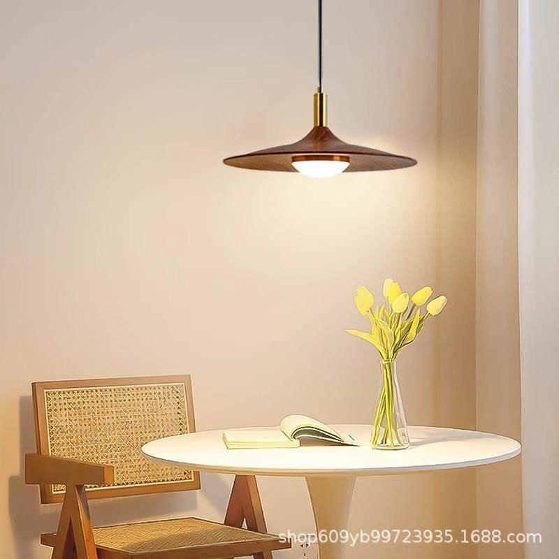 北欧简约胡桃木色三头餐厅灯创意民宿餐桌吧台卧室床头飞碟吊灯,家装灯饰光源,其它灯具灯饰,淘宝优惠券,粉丝福利购,淘宝优惠卷