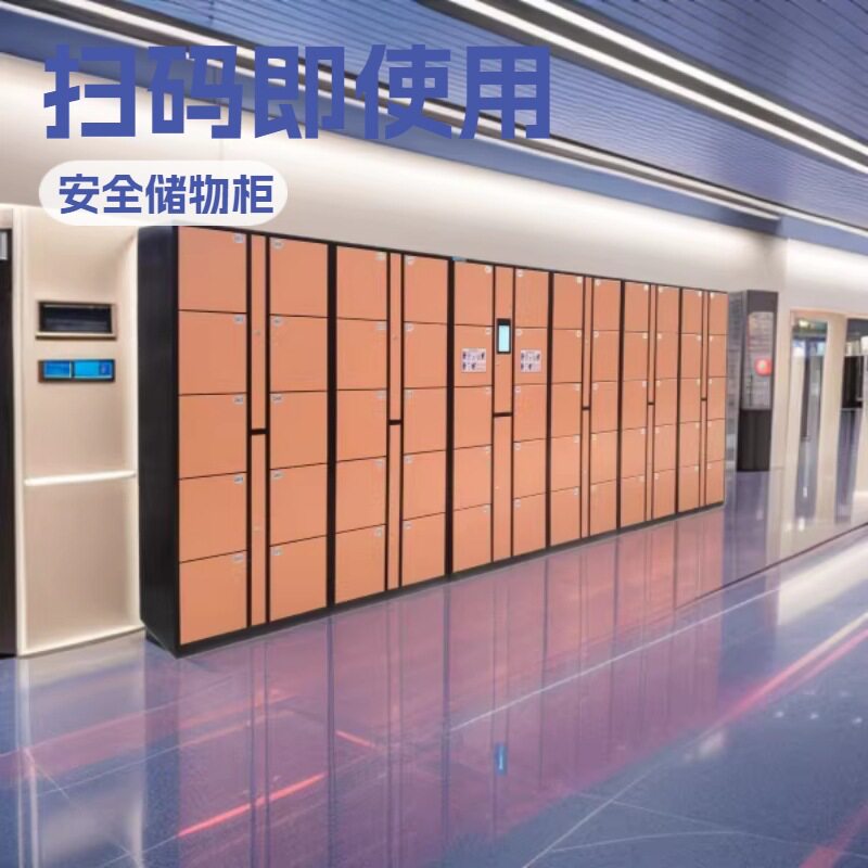 智能行李寄存柜酒店机场自助寄存行李柜人脸识别扫码收费储物柜图片
