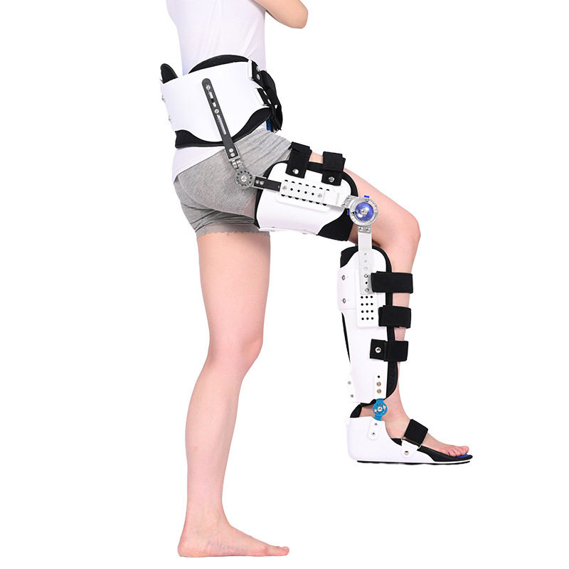 成人可调节髋胯骨腰部膝踝足关节固定支具高低位截瘫行走护具