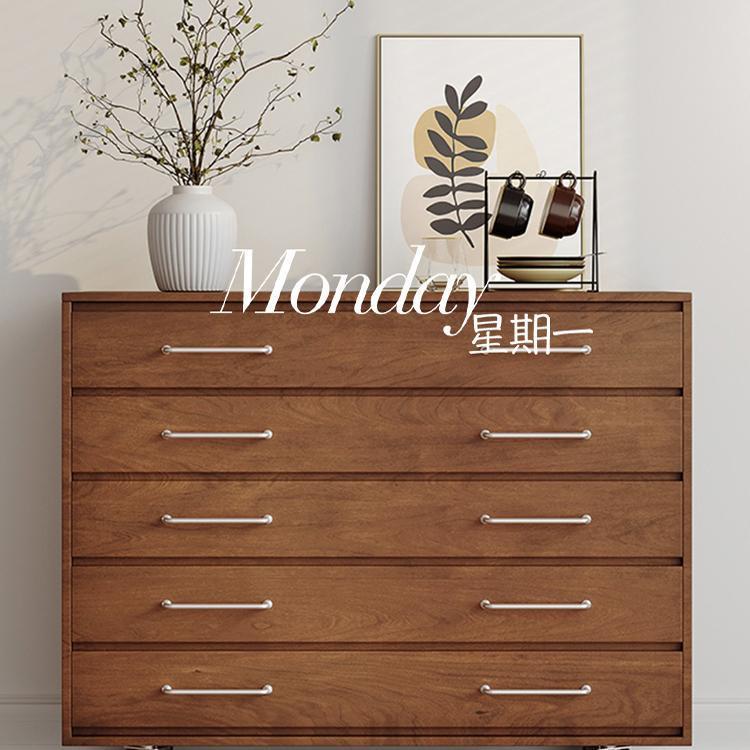 法式复古实木斗柜北欧五斗橱收纳柜卧室储物柜多抽屉式入户玄关柜
