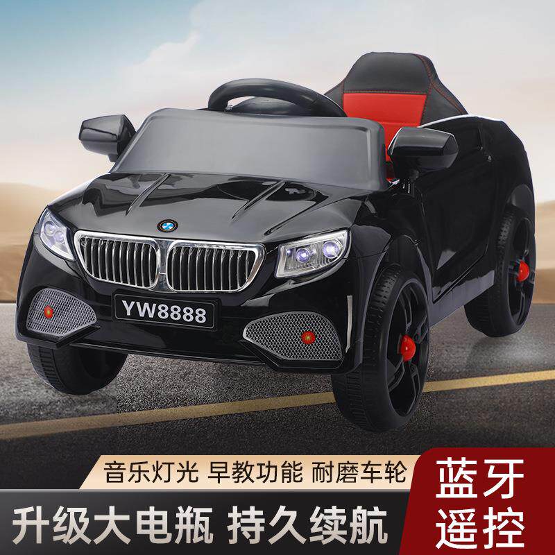 宝马儿童电动四轮车可坐男女宝宝大款遥控玩具车-岁可坐可充电
